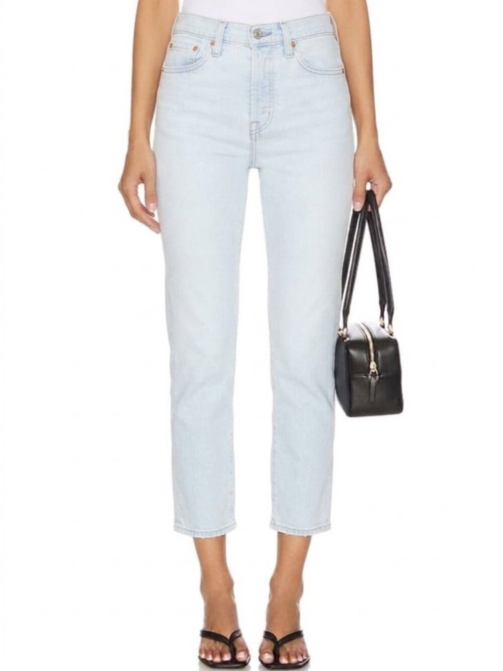 REVOLVE Levi's Wedgie Straight Jeans Size 30 26" Inseam DIBS Light Blue Vintage